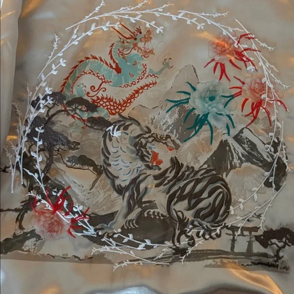 Topman Beige Satin Bomber Jacket - Picture 5 of 5